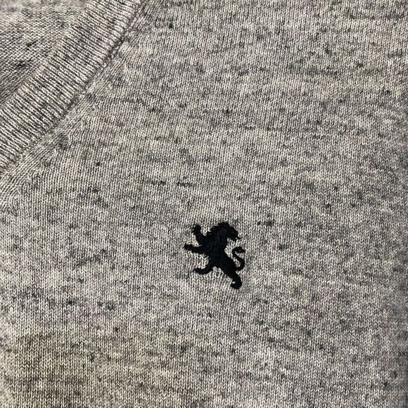 Express V-Neck Sweater Pullover Embroidered Logo Gray Cotton men’s  Size L - Picture 6 of 15